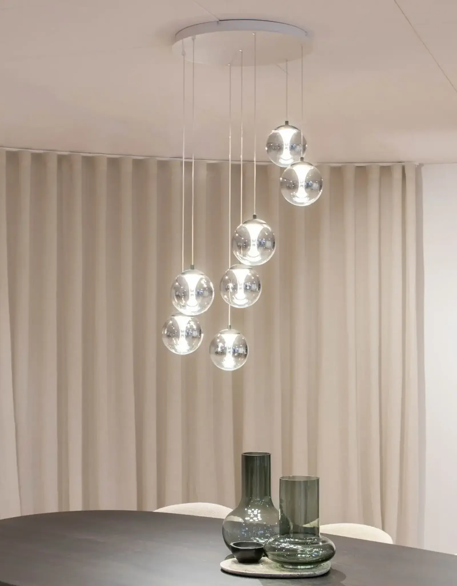 Hanglamp Monzy 7 - rond  - wit