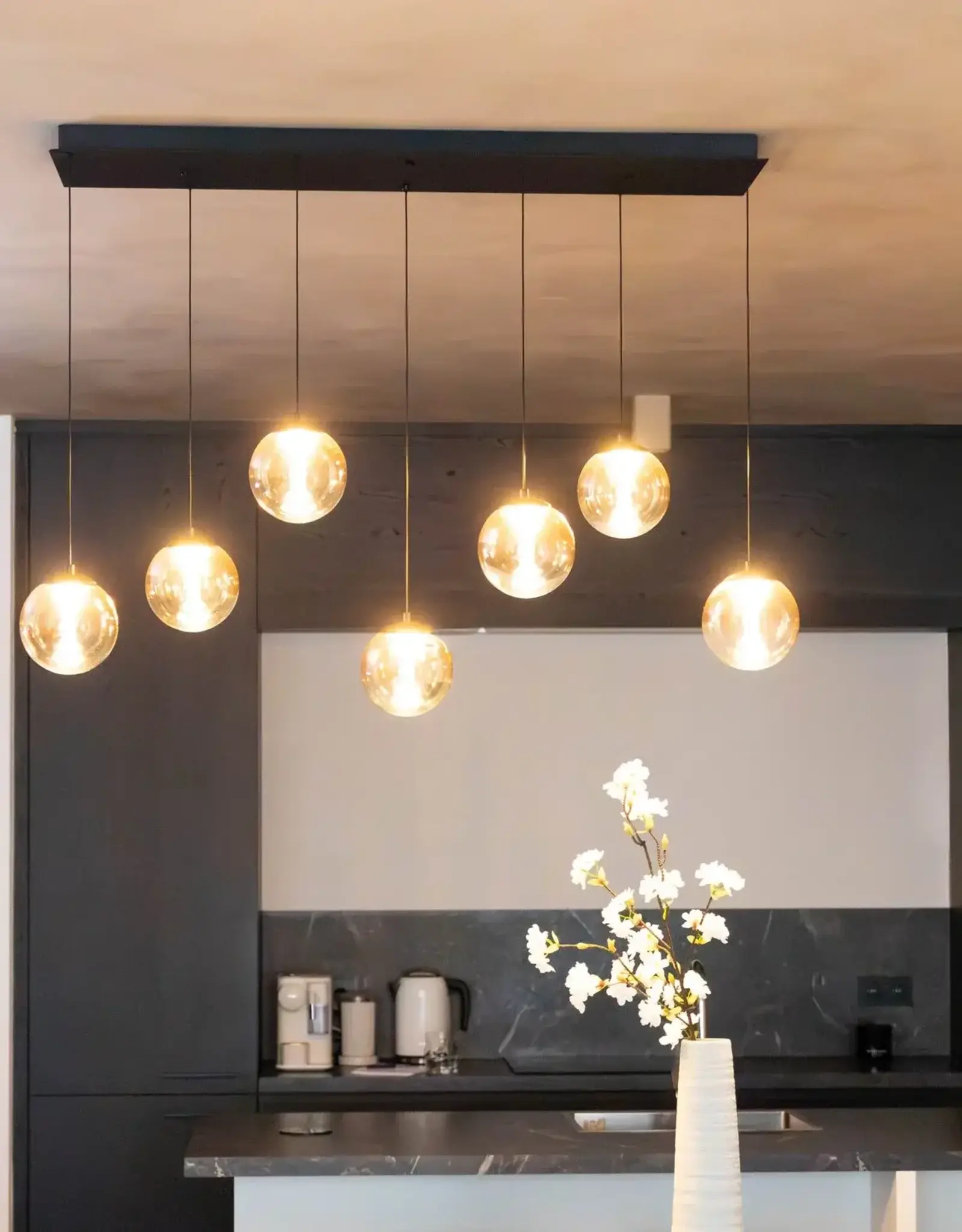 Hanglamp - Monzy 7 - rechthoek - zwart