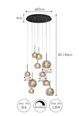 Hanglamp -  Saigy 10 - rond zwart
