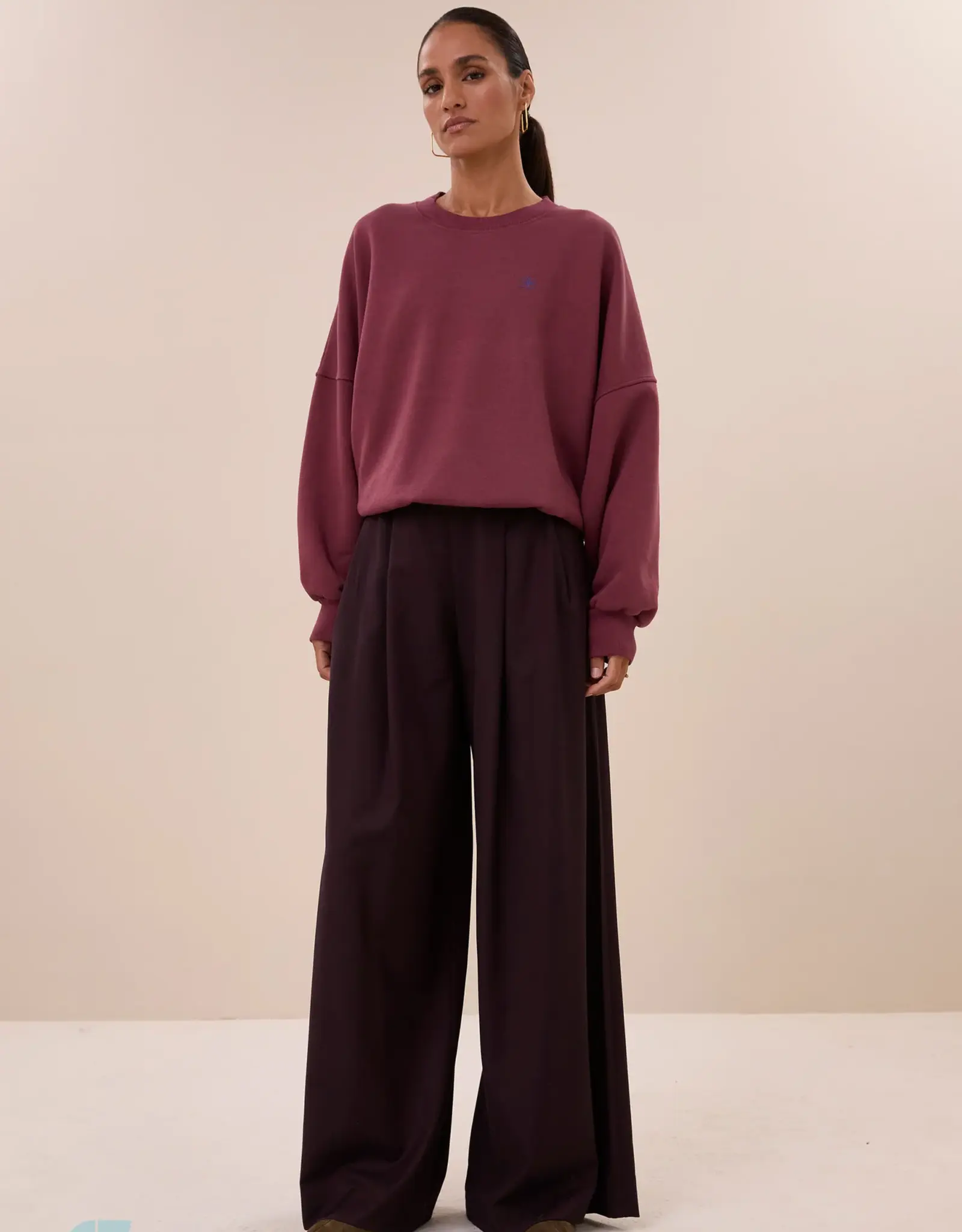 By-bar Trui - Malyn logo - burgundy crush
