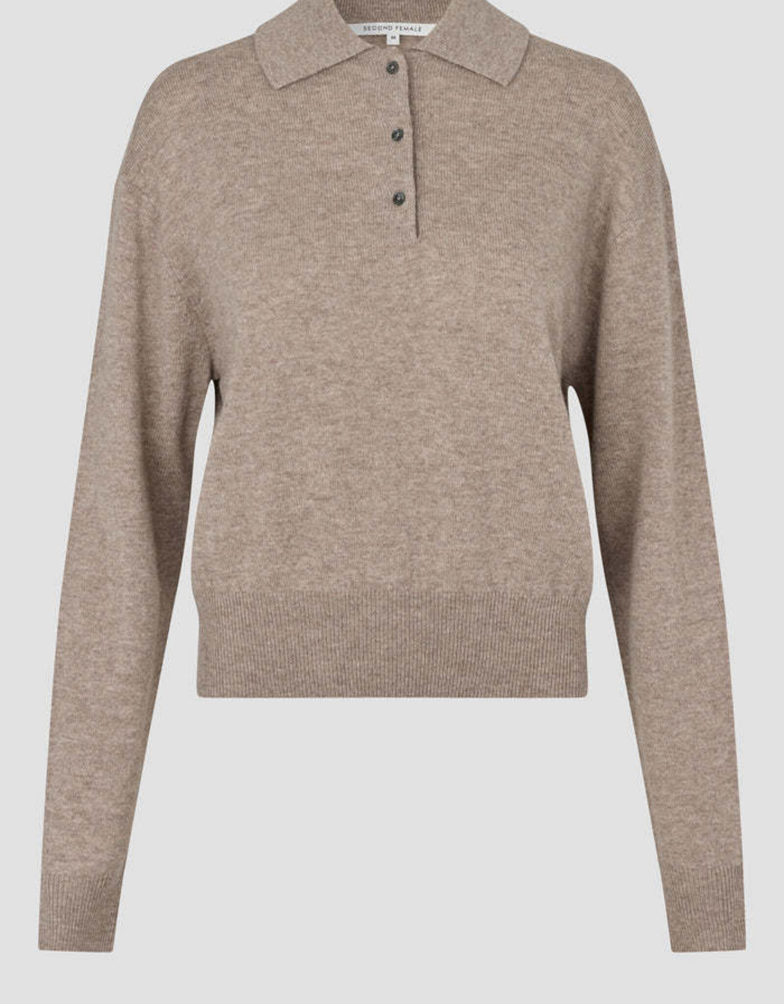 Second Female Polo - longsleeve taupe