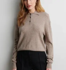 Second Female Polo - longsleeve taupe