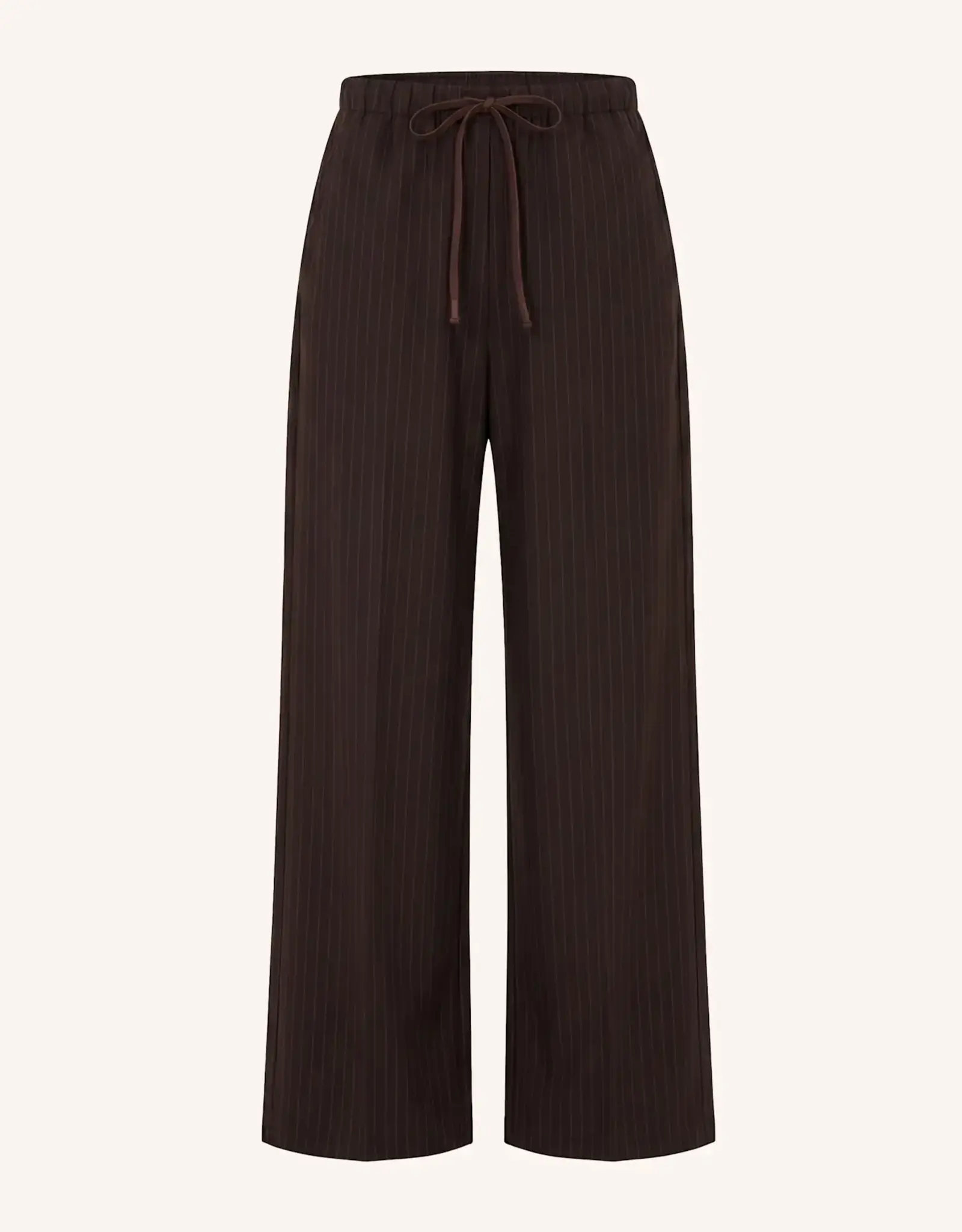 By-bar Broek - Pelle pinstripe bruin
