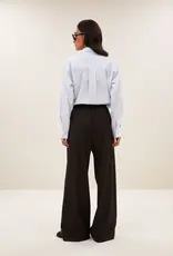 By-bar Broek - Pelle pinstripe bruin