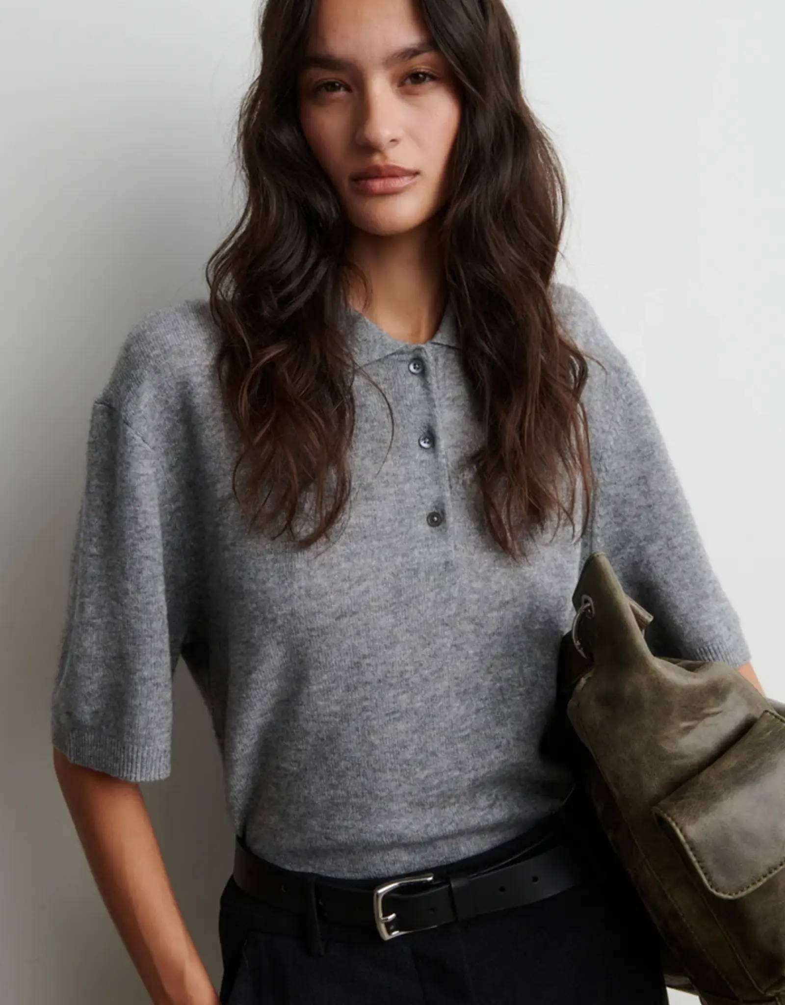 Second Female Longo Knit  collar - Mild Grey Mela