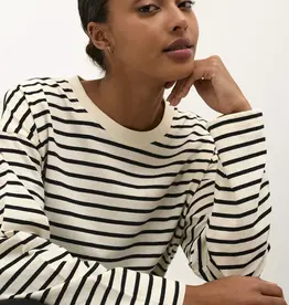 KAFFE T shirt - Longsleeve - white black stripe