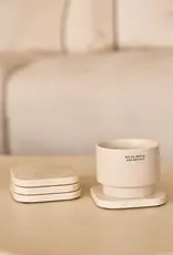 Mooisa Onderzetter - organisch beige marmer set van 4