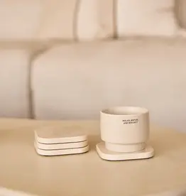 Mooisa Onderzetter - organisch beige marmer set van 4