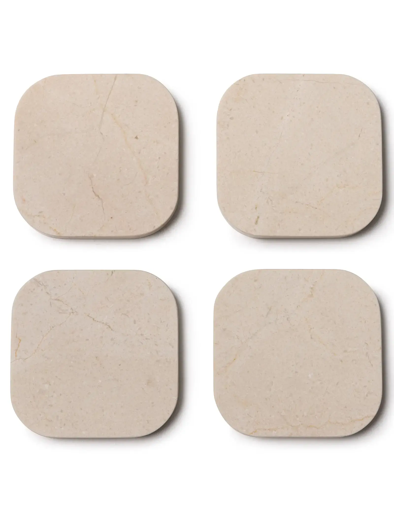 Mooisa Onderzetter - organisch beige marmer set van 4