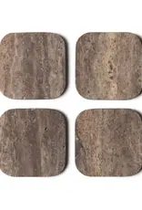 Mooisa Onderzetter - organisch titanium tavertine  set van 4