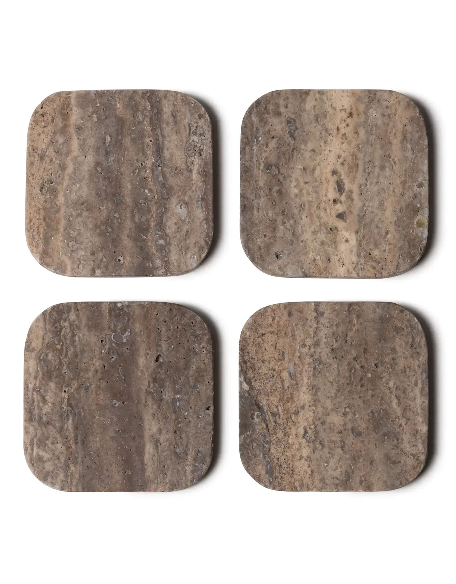 Mooisa Onderzetter - organisch titanium tavertine  set van 4