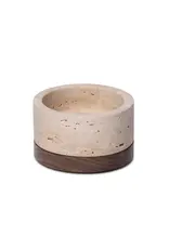 Mooisa Travertine kaarshouder - S 9,5cmx4cm incl hout plateau