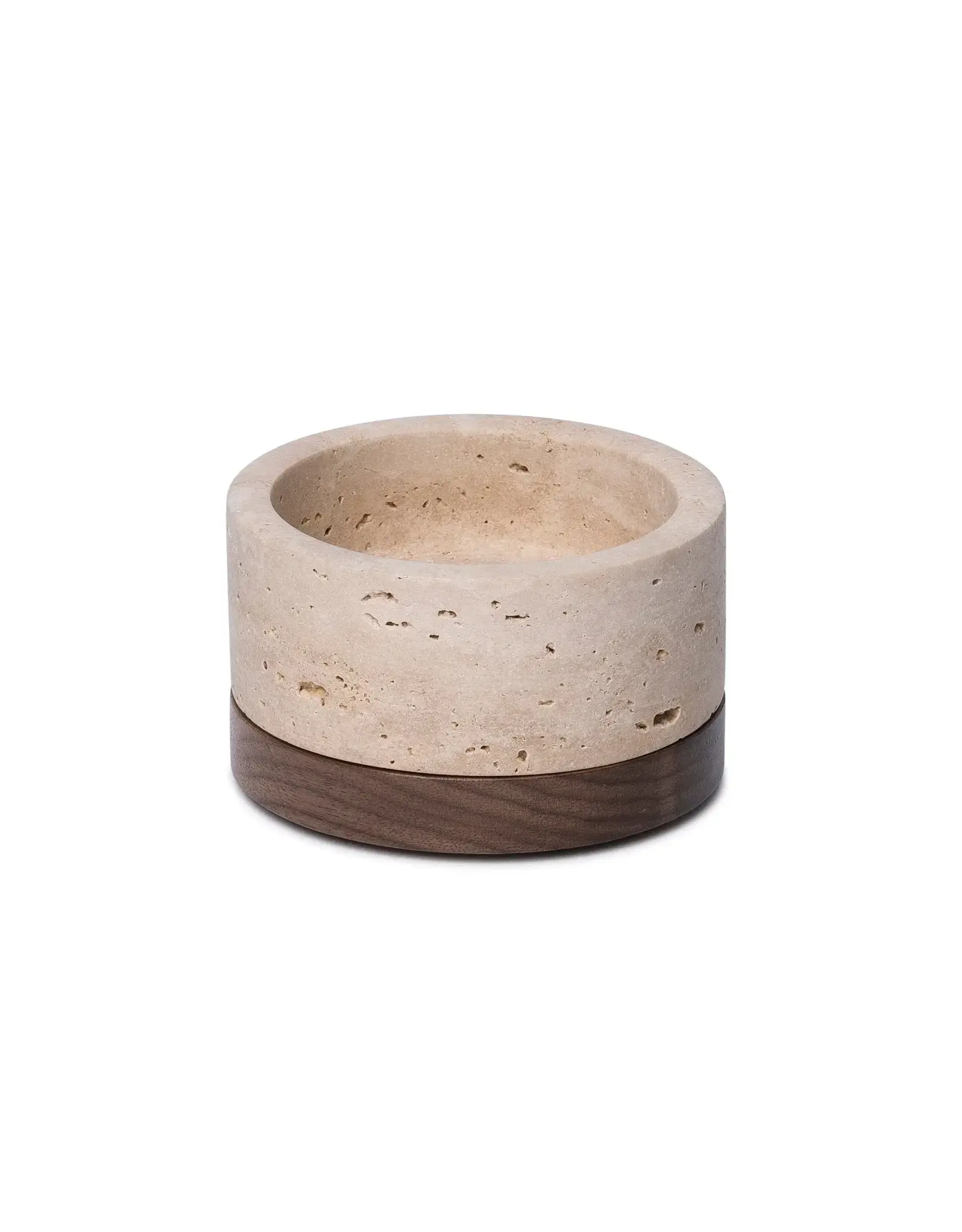 Mooisa Travertine kaarshouder - S 9,5cmx4cm incl hout plateau