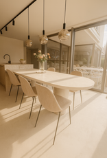 Maatwerk tafel aan keukeneiland - Beton Cire - Mortex of lavasteen