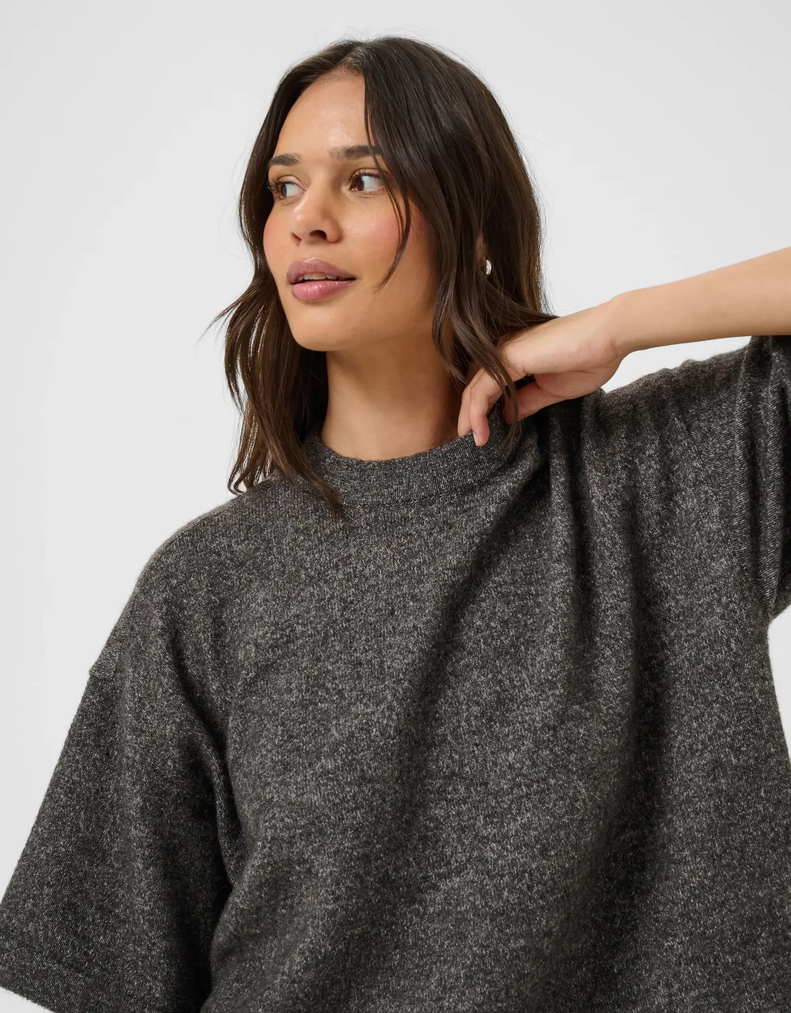 KAFFE Pullover - Kabarbara - donker grijs  melang