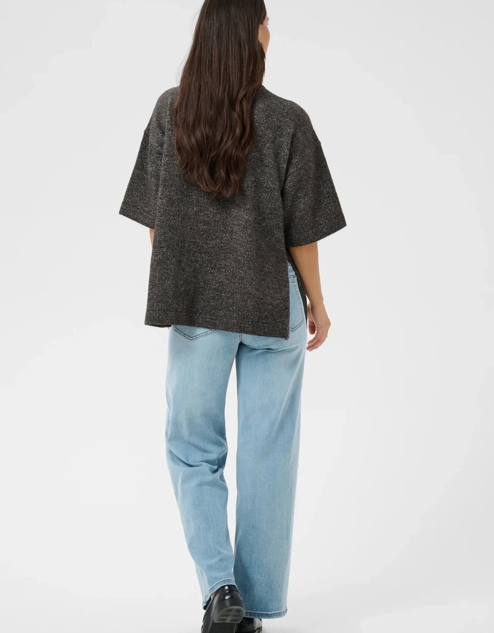 KAFFE Pullover - Kabarbara - donker grijs  melang