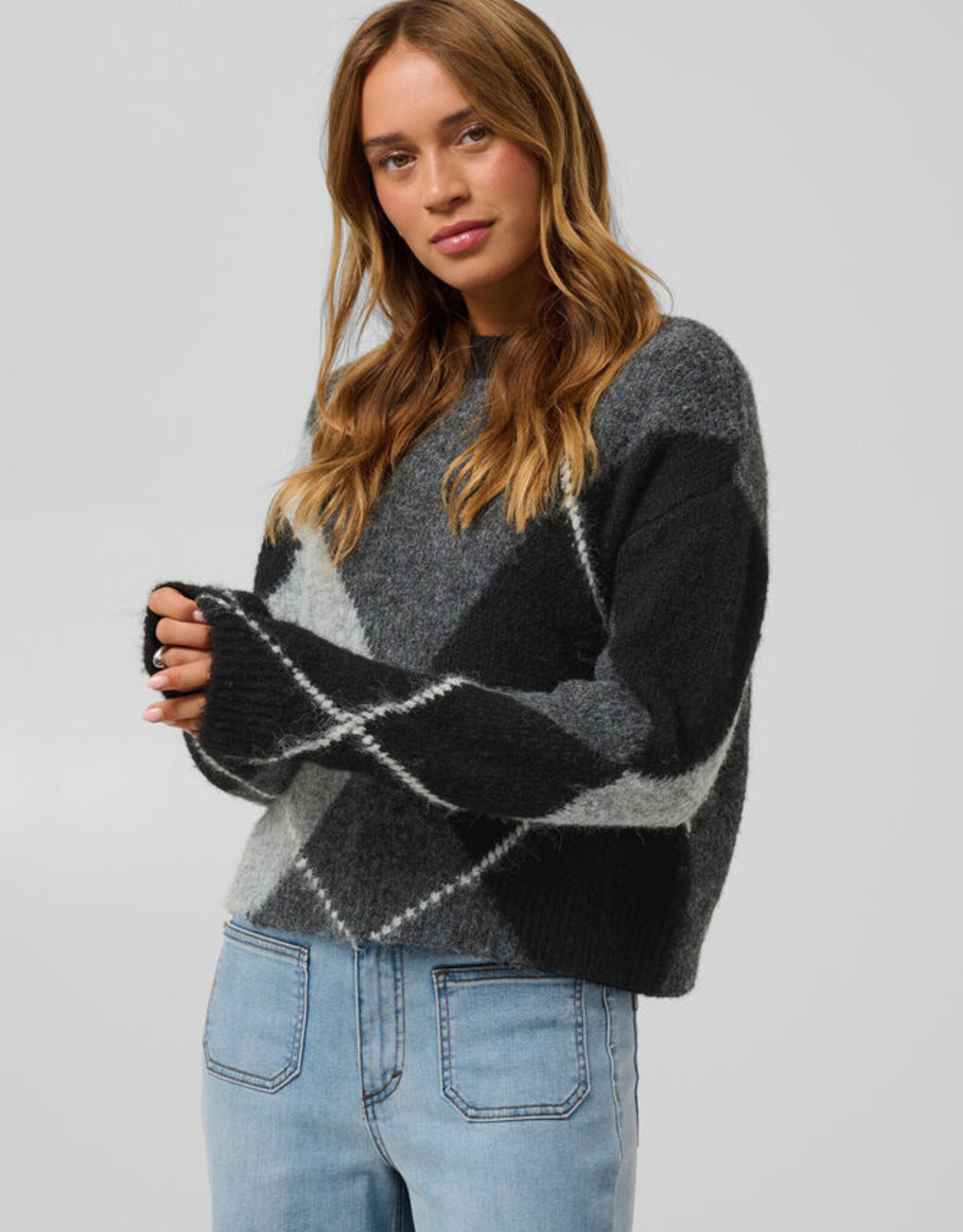 KAFFE Pullover - KAgrith - zwart grijs