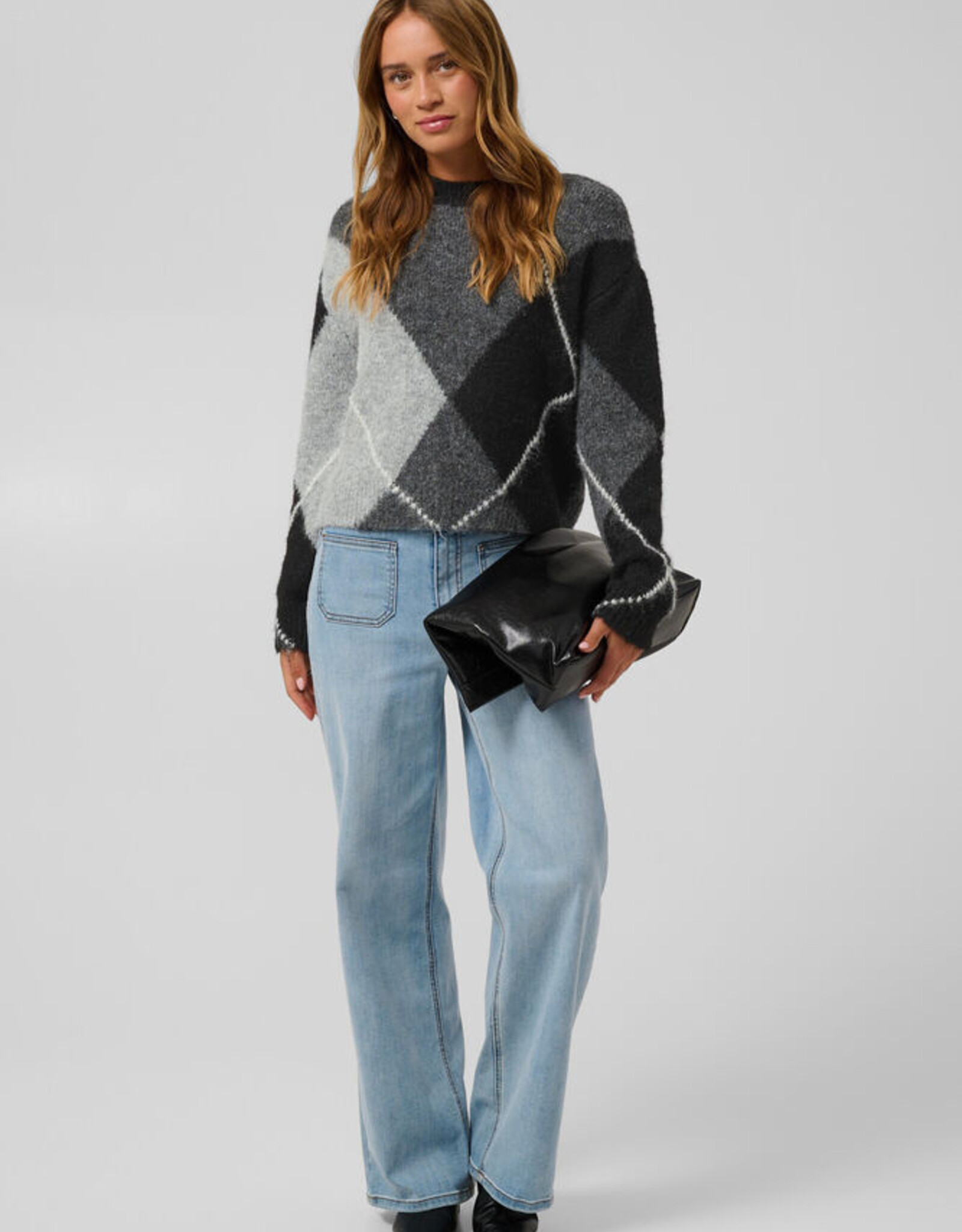 KAFFE Pullover - KAgrith - zwart grijs
