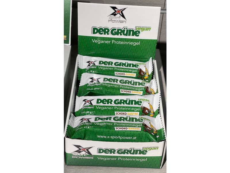 X-Sport® POWER DER GRÜNE Veganer  Proteinriegel "Schoko-Banane"