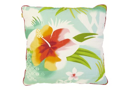 Pacific flower quilted cushion