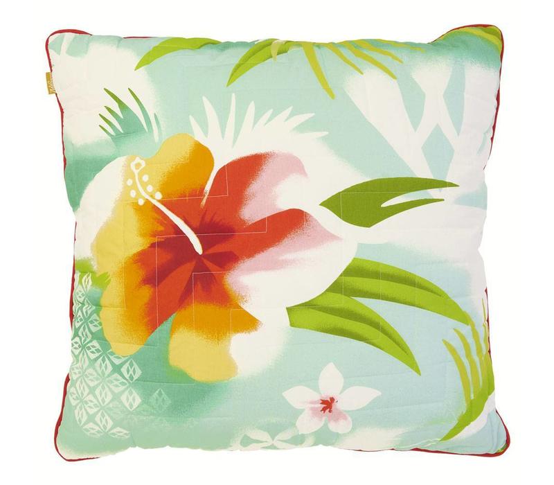 Pacific flower quilted cushion