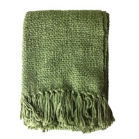 Dark jungle green throw