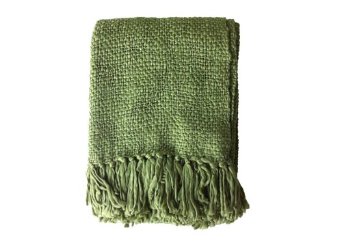 Dark jungle green throw