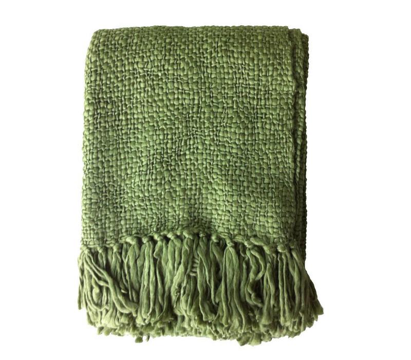 Dark jungle green throw