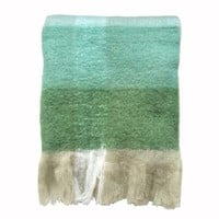 Pea green mohair throw