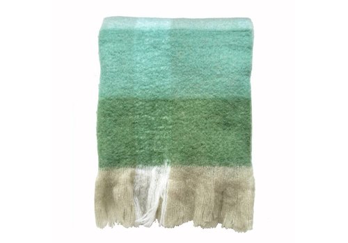 Pea green mohair throw