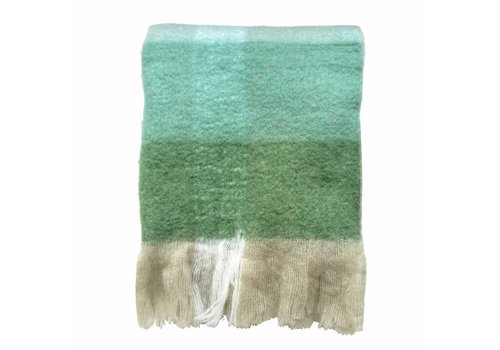 Pea green mohair throw