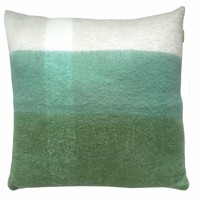 Pea green mohair cushion