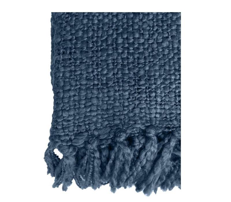 Indigo solid throw