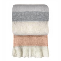 Peach pink mohair throw