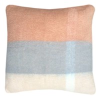 Peach pink mohair cushion