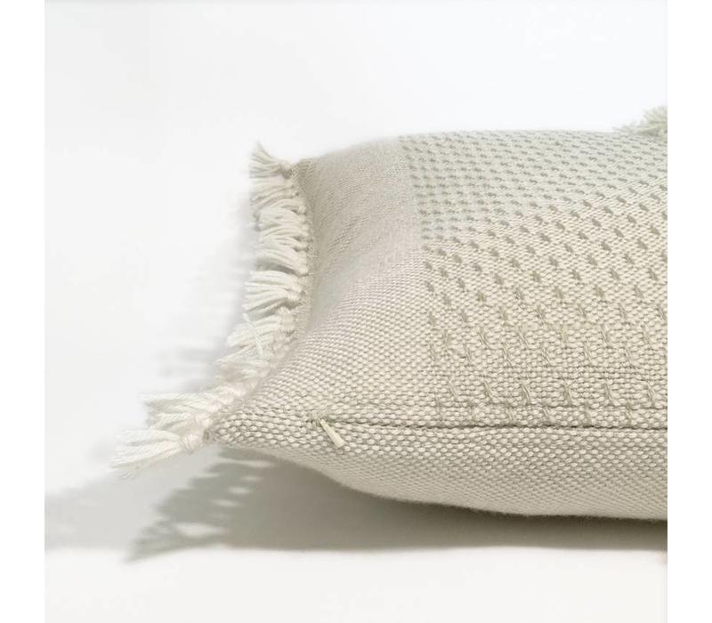 Offwhite fringe cushion