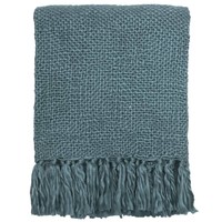 Lead blue solid throw