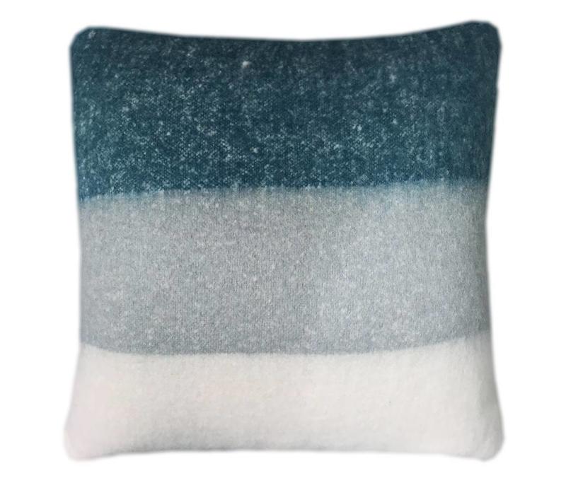 Dark lead blue mohair cushion