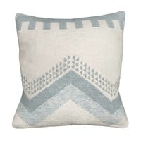 Zig zag fun misty blue cushion