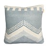 Zig zag fun misty blue cushion