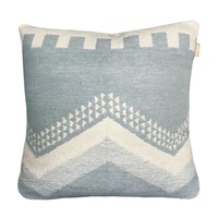 Zig zag fun misty blue cushion