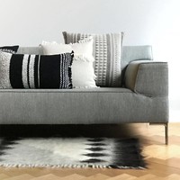 Native stripe cotton offwhite cushion 60x60cm