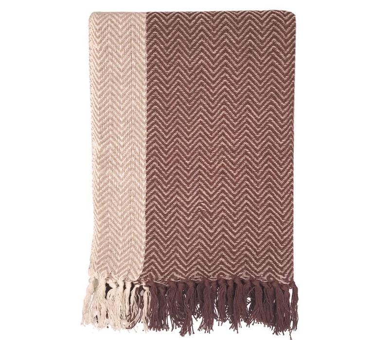 Teepee stone pink throw