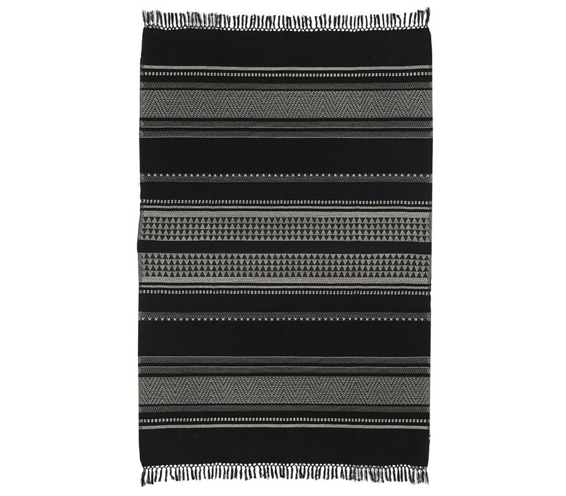 Native stripe cotton black throw 135x220cm (NEW)