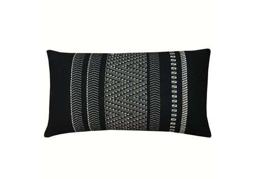 Native stripe cotton black cushion 35x65cm (NEW)