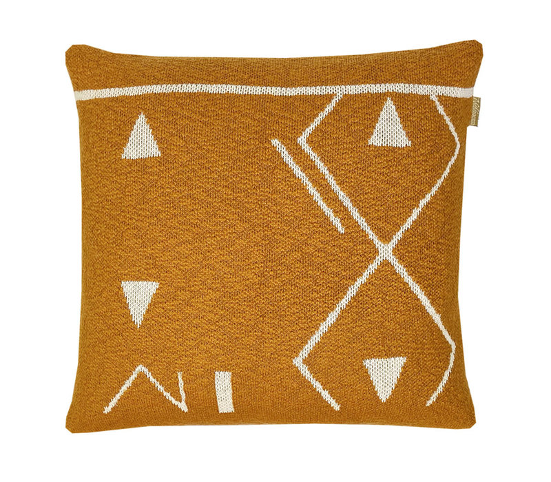 Fantasy line knitted cushion yellow (NEW)