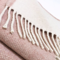 Misty pink double face recycled wool throw (NEW)