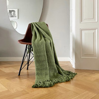 Dark jungle green throw