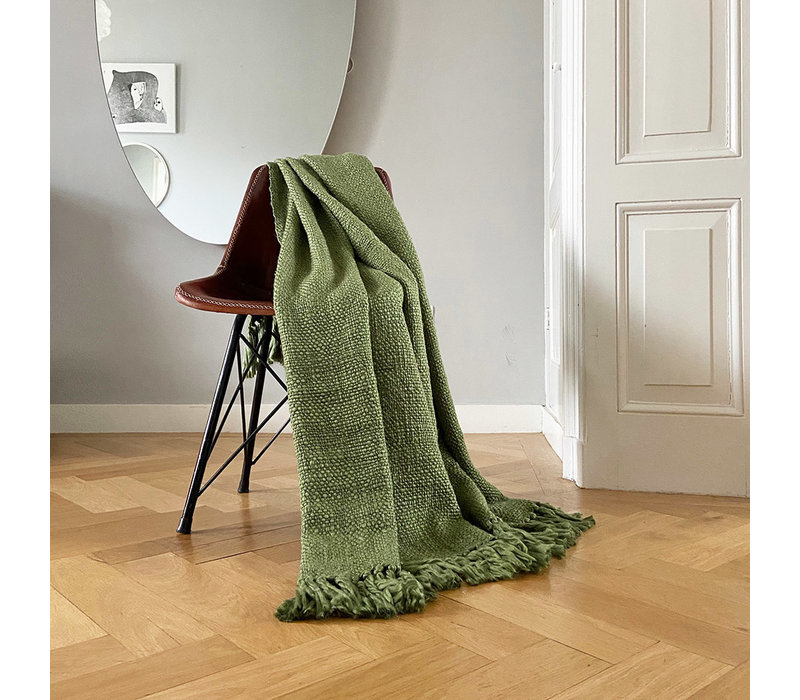 Dark jungle green throw