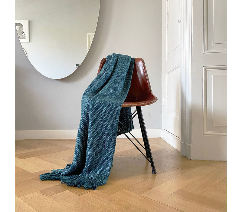 Marble dark blue throw